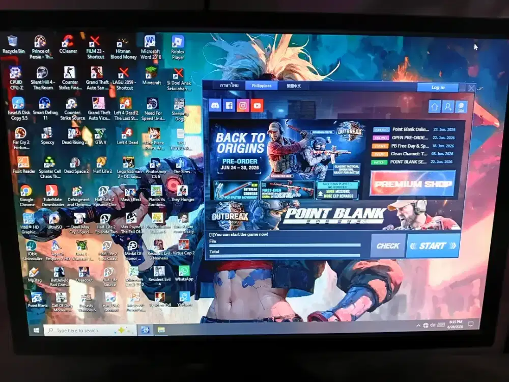 PC GAMING FULSET + LCD + RAM 8 GB + VGA 1 GB + HD 500 GB + GAMES APP