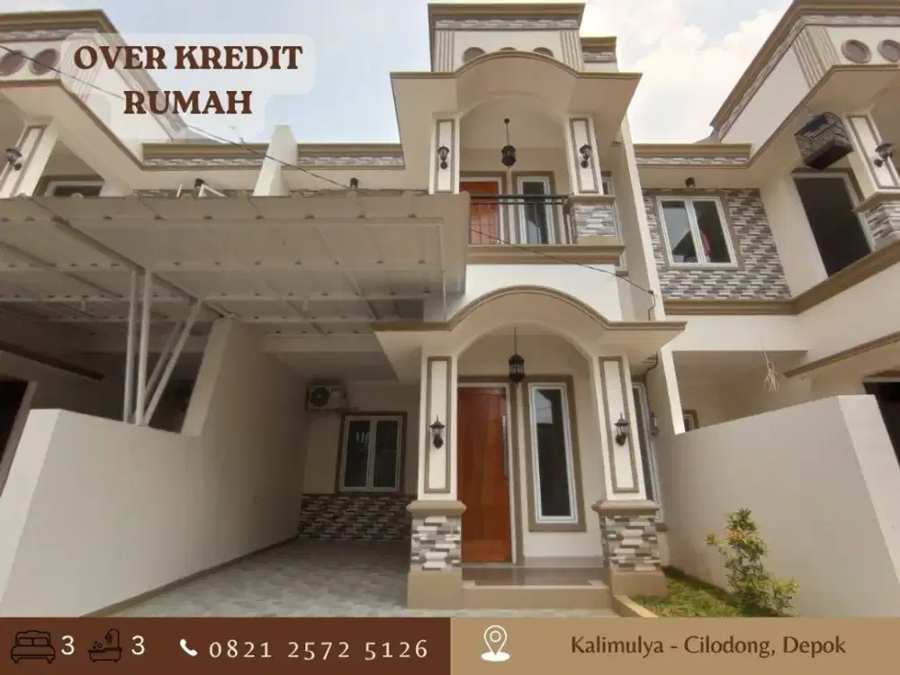 Rumah Over Kredit 93JT 2LT dkt Stasiun KRL di Kalimulya Cilodong Depok