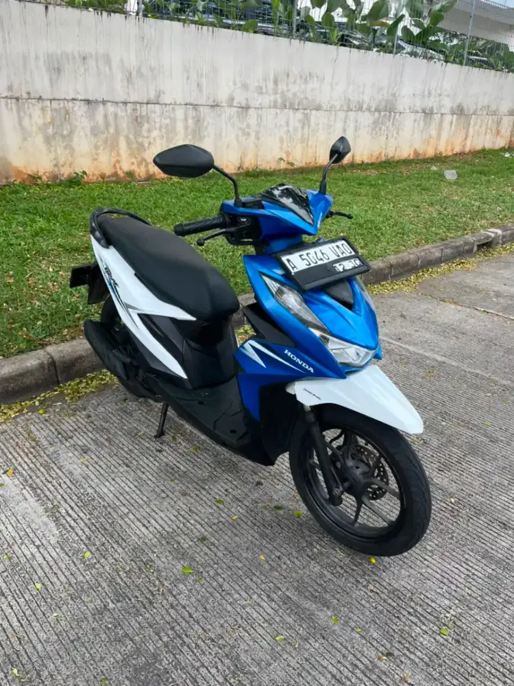Beat LED Cbs Biru Putih Glossy