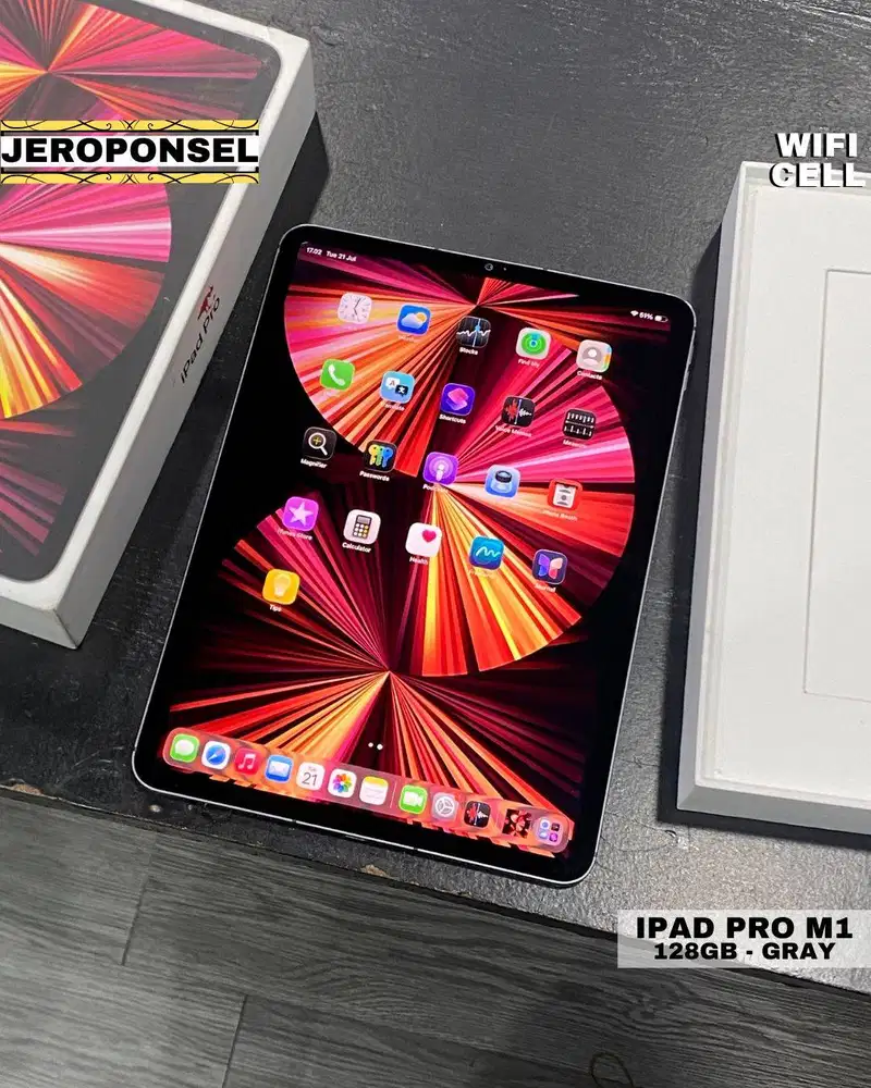 IPAD PRO M1 128GB WIFI CELLULAR EX IBOX SPACE GRAY ORIGINAL GARANSI BH