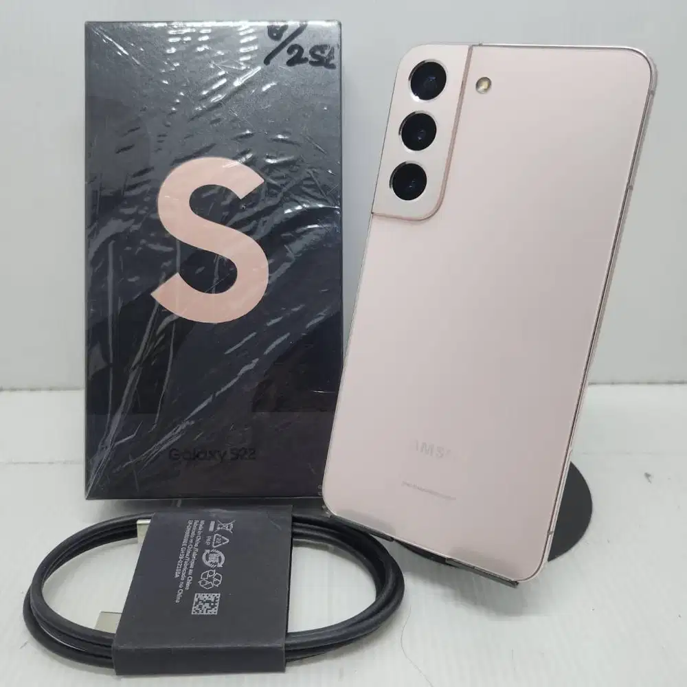 LIKE NEW 99% MULUS SAMSUNG GALAXY S22  5G 8/256 PINK GOLD EX SEIN NO M
