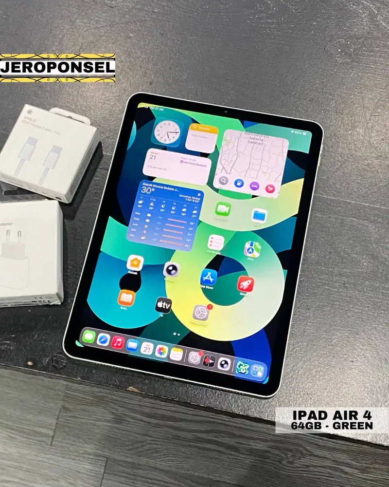 IPAD AIR 4 64GB GREEN LIKE A NEW BH 85% ORIGINAL GARANSI