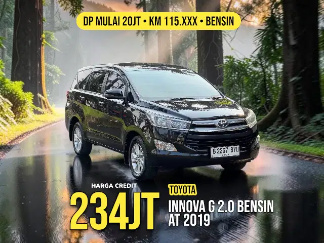 TOYOTA INNOVA G 2.0 BENSIN AT 2019 HITAM