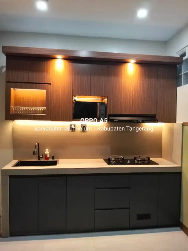 Kitchen set aluminium acp double layer anti rayap tahan lembab