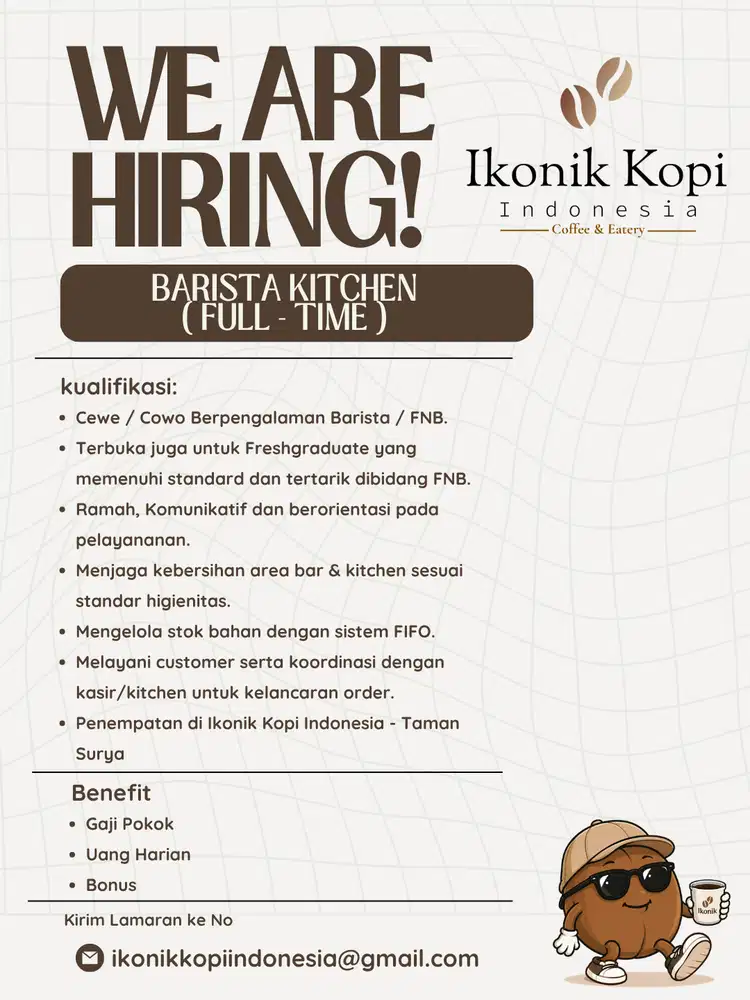 DIBUTUHKAN BARISTA KITCHEN