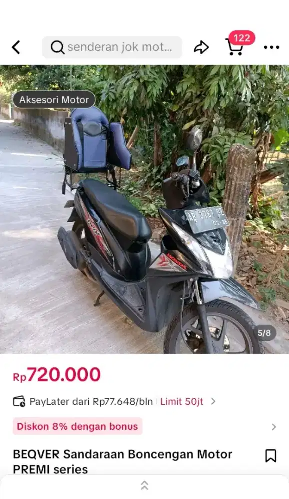 Sandaran boncengan anak