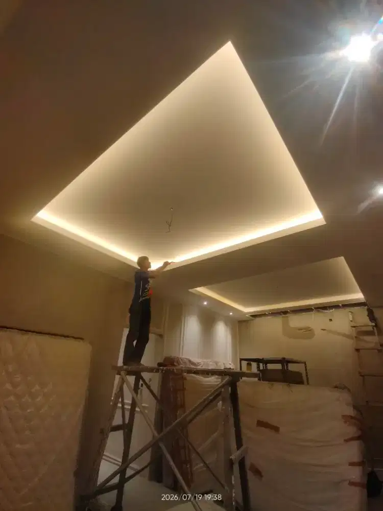 Lampu tidur led dan drop cielling dan plafon gypsum murah
