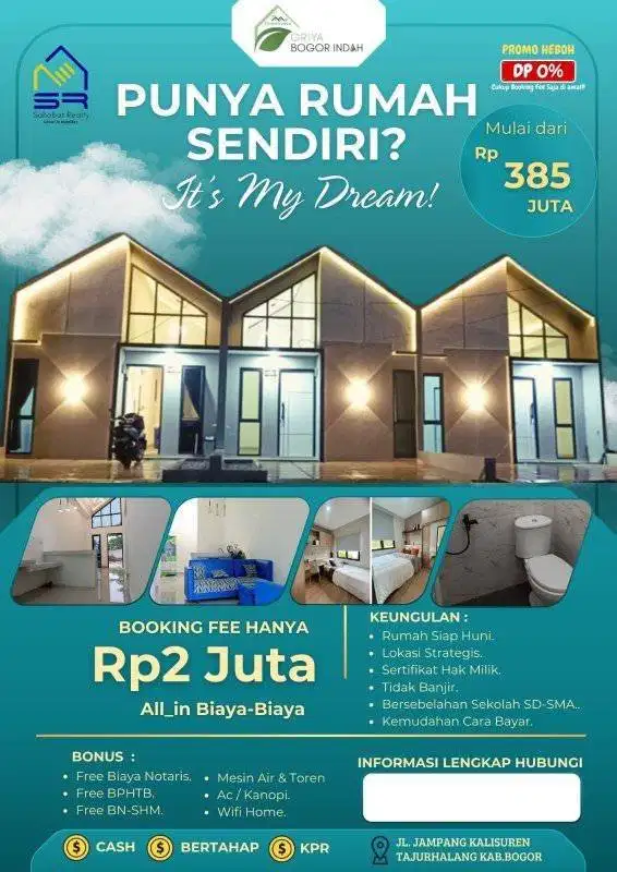 Cluster Griya Bogor Indah, harga mulai dari 385juta All-in