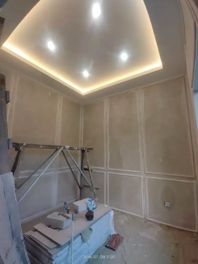Buat molding di dinding dngan partisi gypsum murah perlengkapan kantor