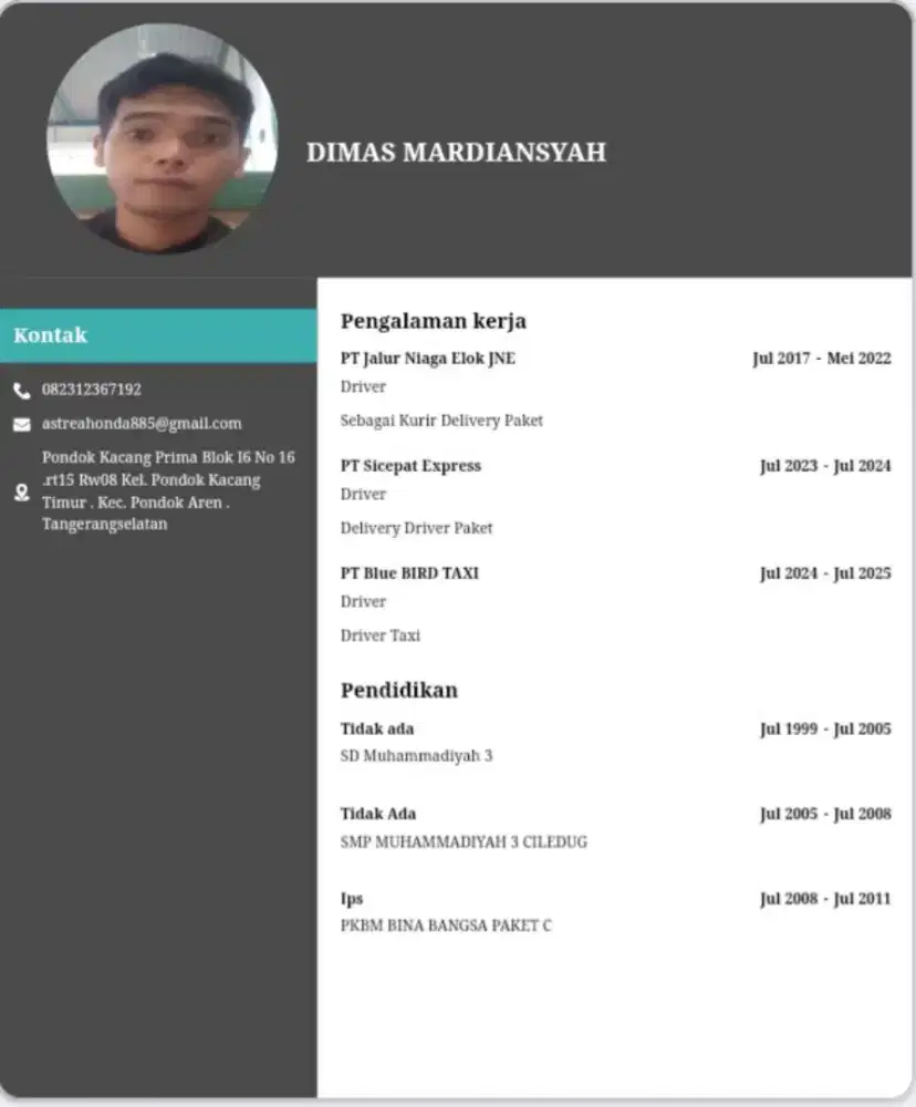 Saya sedang ingin mencari pekerjaan