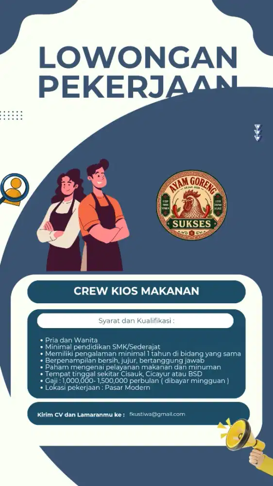 Lowongan Crew Kios + Kasir