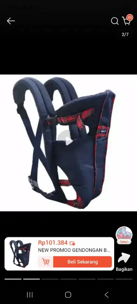 Gendongan baby scoot wrna merah
