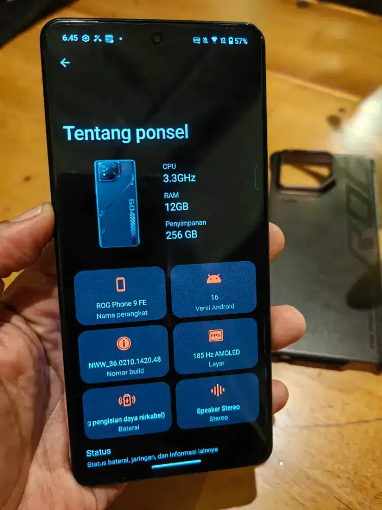 Asus rog 9 fe 12/256 resmi indonesia garansi sampe bulan Oktober 2026