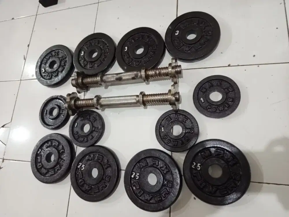 Alat olahraga barbel set 15 kg 2 set
