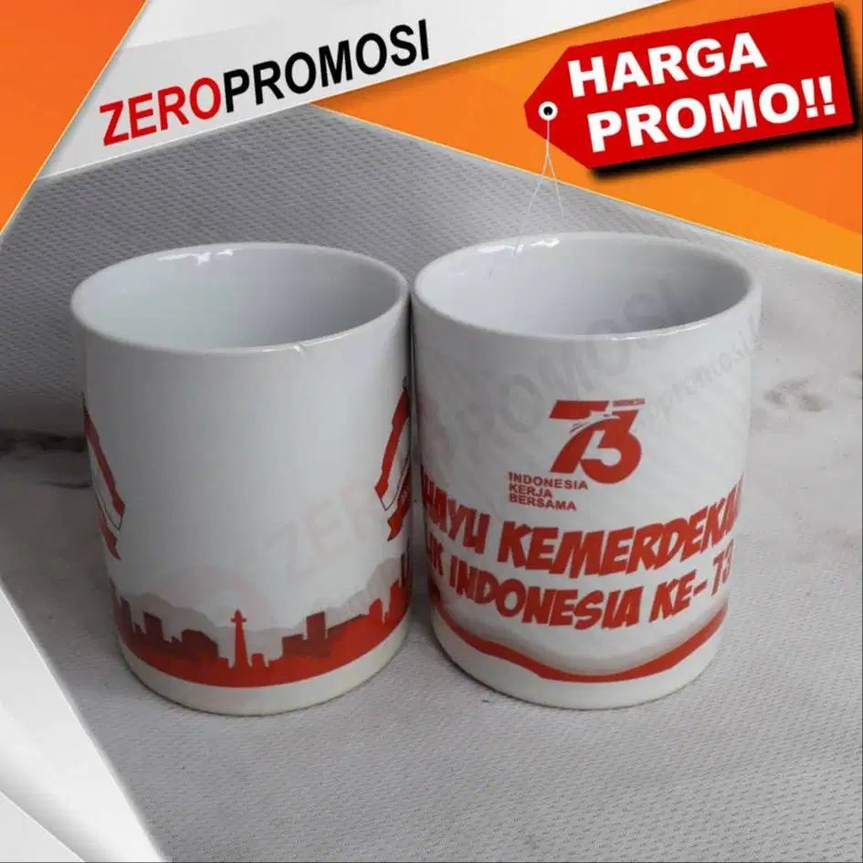 Mug Merah Putih Custom Full Color Souvenir HUT RI 17 Agustus untuk Eve