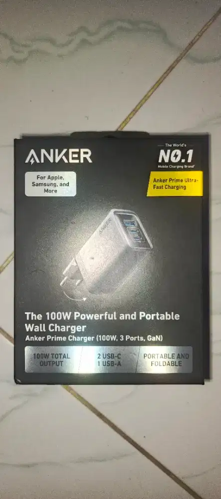 Anker Prime 100W Wall Charger GaN 3-Port BNIB Garansi Resmi 18 Bulan
