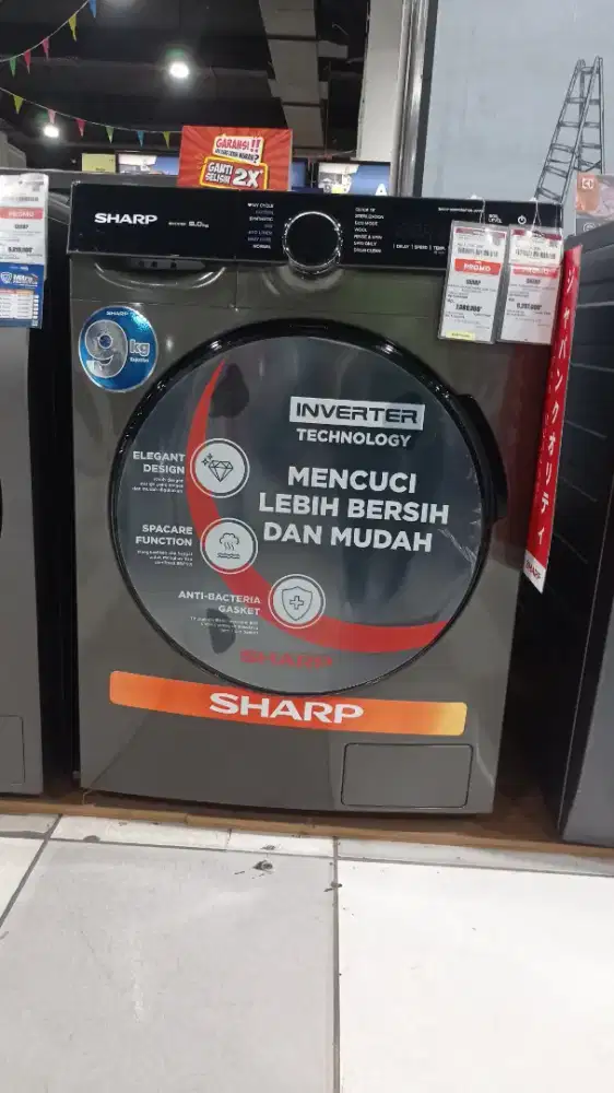 SHARP W. MACHINE FRONT LOAD 9KG