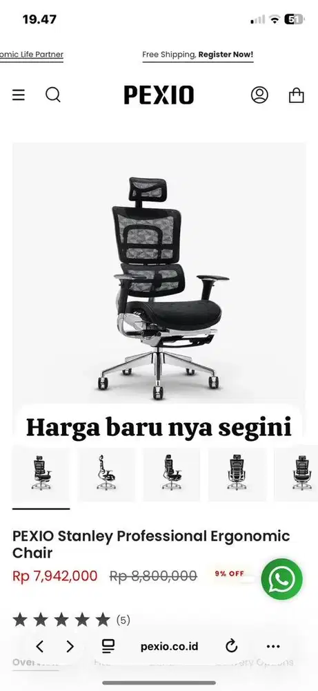 Dijual kursi kantoran PEXIO Stanley Professional Ergonomic Chair