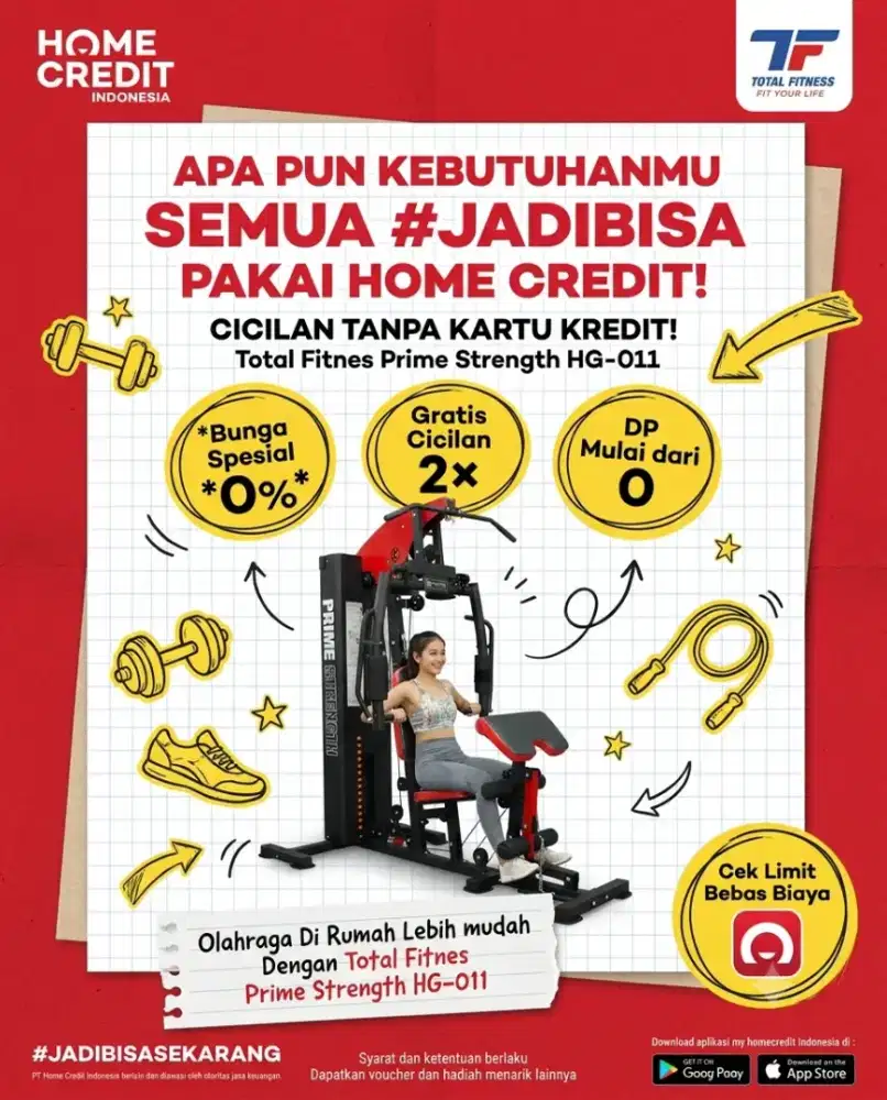 PROMO KREDIT TOTAL FITNES PRIME STRENGTH HG-011 TERMURAH SEKOTA PLG