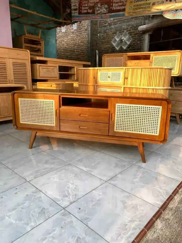 Meja tv retro jati tua