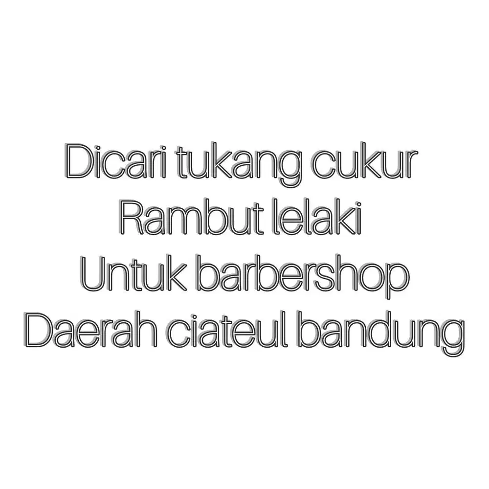 Dicari tukang cukur barbershop