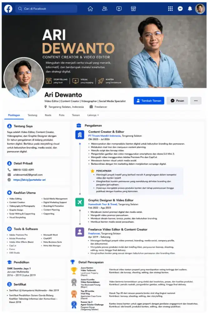 Cari kerja dibidang Videografer & Editor Video