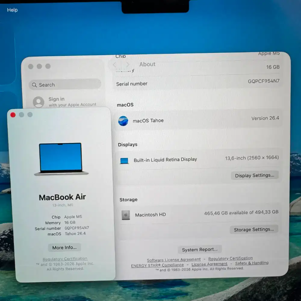 Macbook Air M5 Ram 16 Ssd 512 Layar 13 inch Full set Starlight ibox
