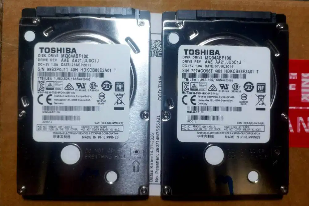 HARDISK HDD LAPTOP 1 TB 1000 GB SLIM SENTINEL 100 %