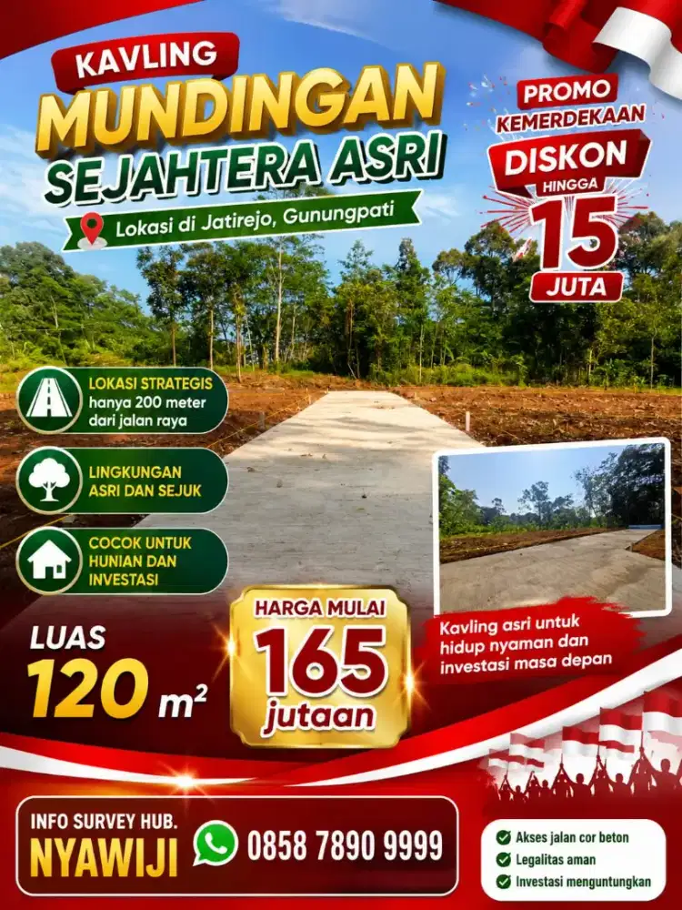 PROMO MERDEKA TANAH SHM READY SIAP BANGUN DEKAT RS CEPOKO