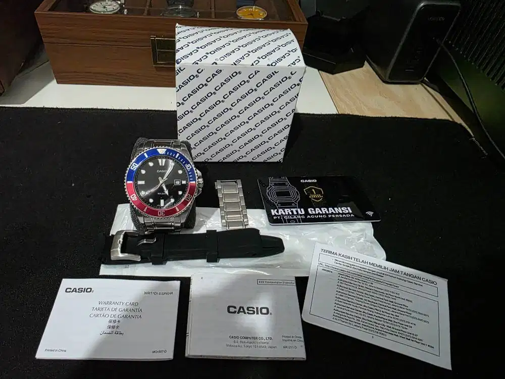 Casio Duro Pepsi MDV-107-1A3VEF Pembelian Maret 2026 Bonus RubberStrap