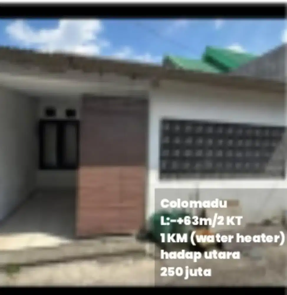 Dijual rumah Colomadu L:-+63m