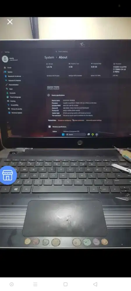 Laptop hp pavilon note book