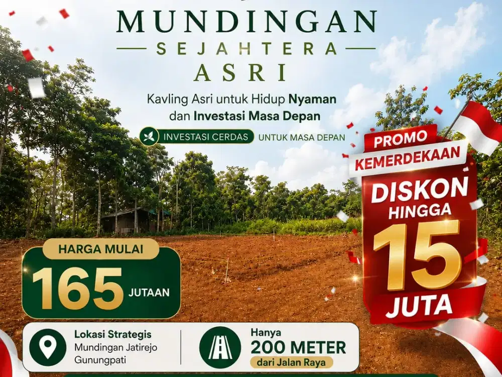 Tanah murah di mundingan cepoko gunungpati promo disc 15 juta