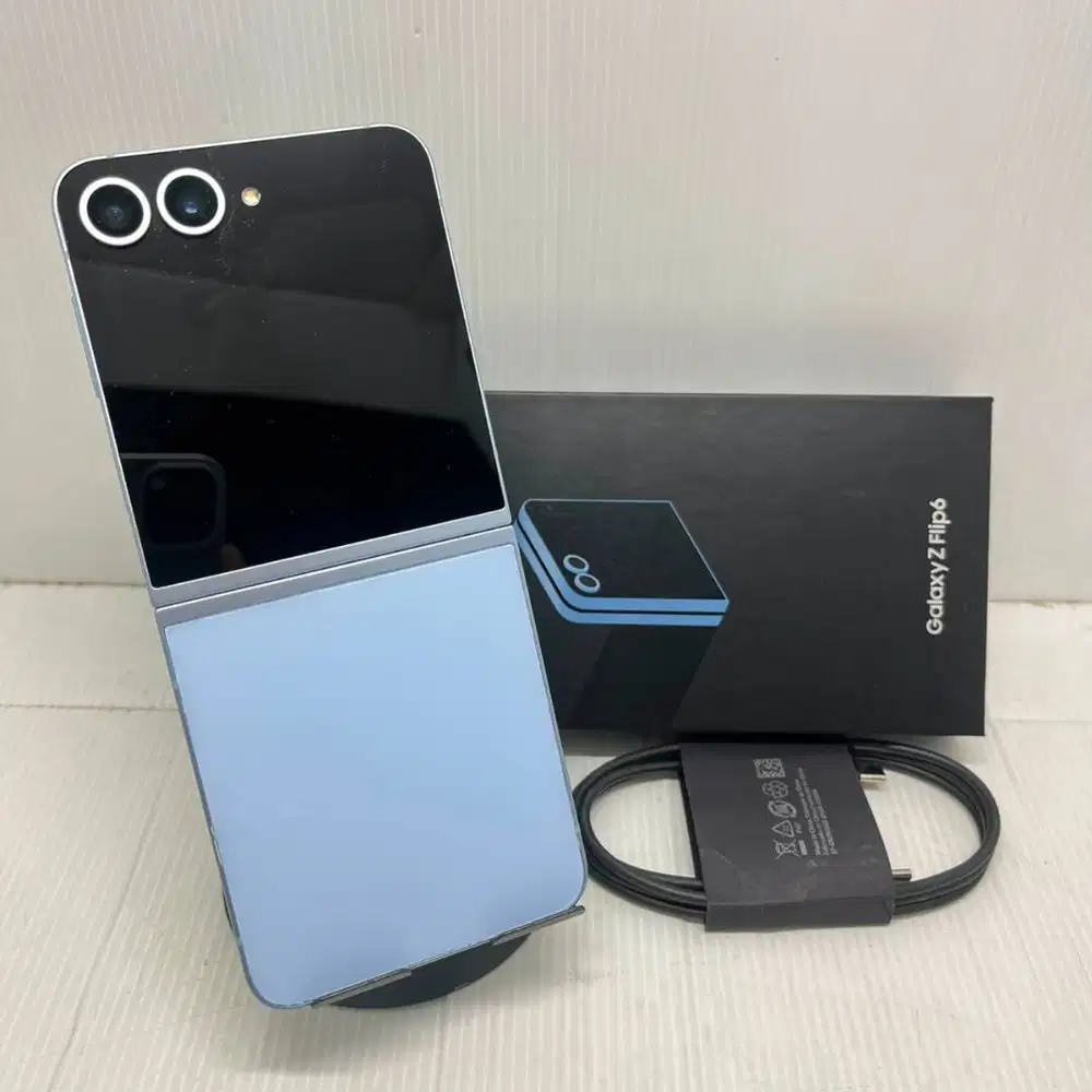 NO MINUS LIKE NEW 99.9% SAMSUNG GALAXY Z FLIP 6 5G 12/256 BLUE LENGKAP