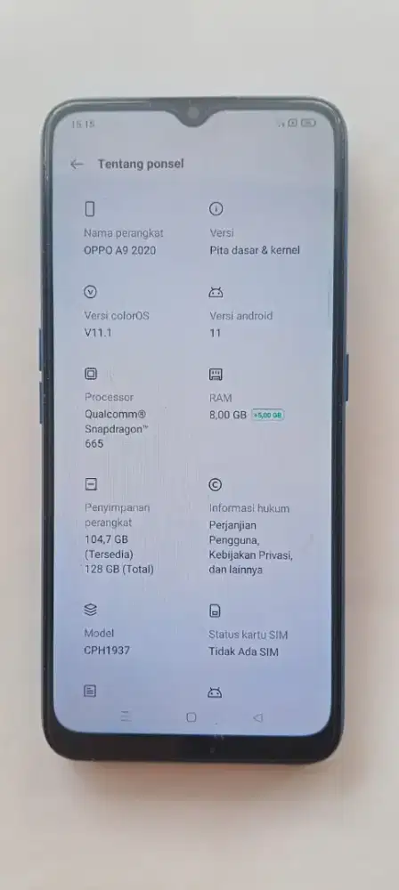 Hp Oppo A9 2020 bekas
