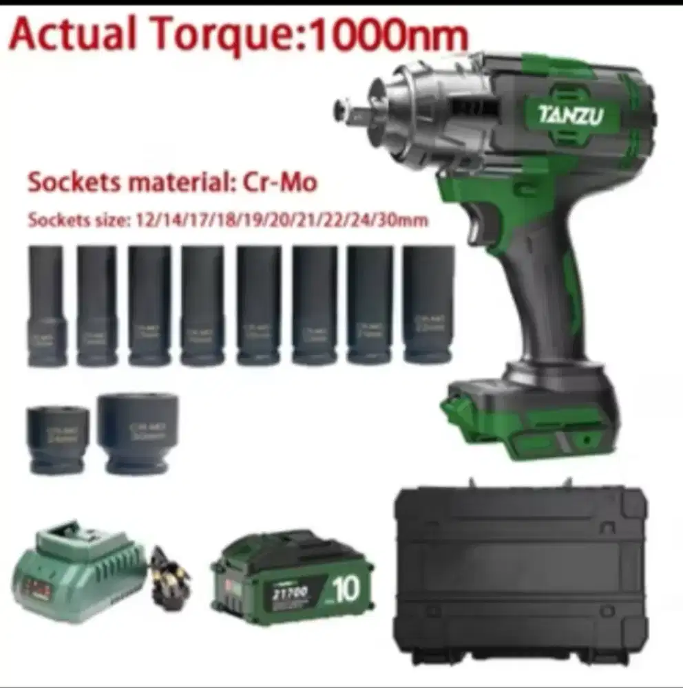 Impact wrench tanzu 1000 nm barang baru cocok untuk motor & mobil