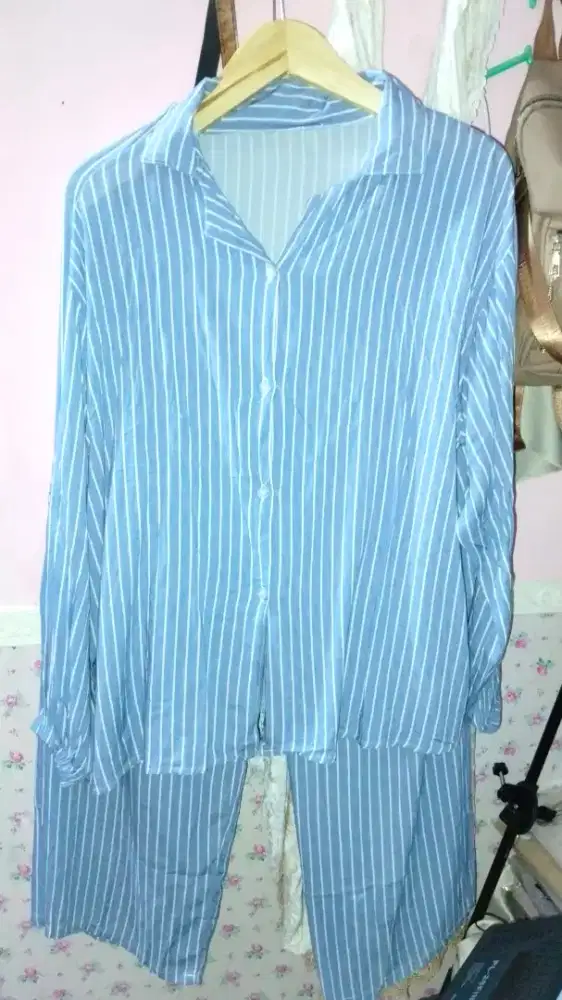 Set kemeja atasan bawahan rayon premium allsize LD 120