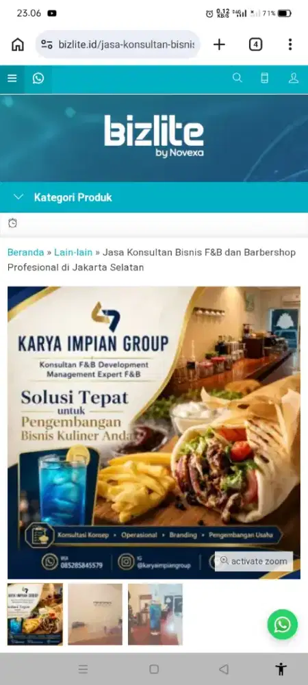 Jasa pengembangan kuliner dan barber