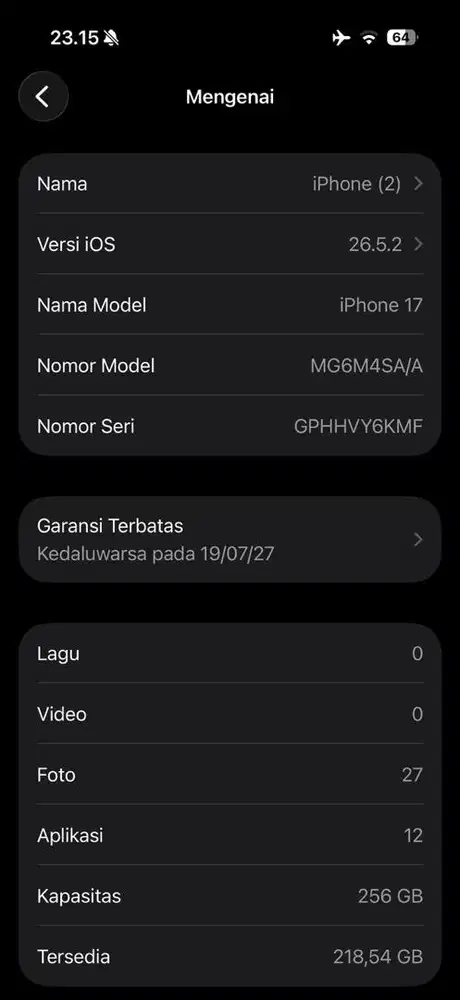 iphone 17 256 basic lavender buka segel ibox