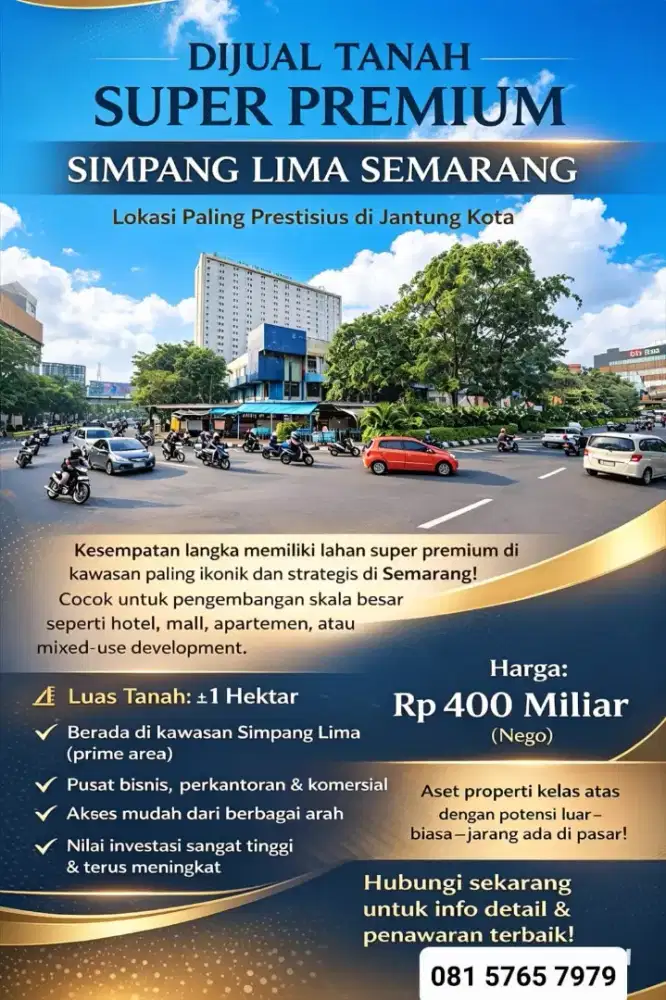 Aset super premium bawah njop dekat simpang lima pusat kota semarang