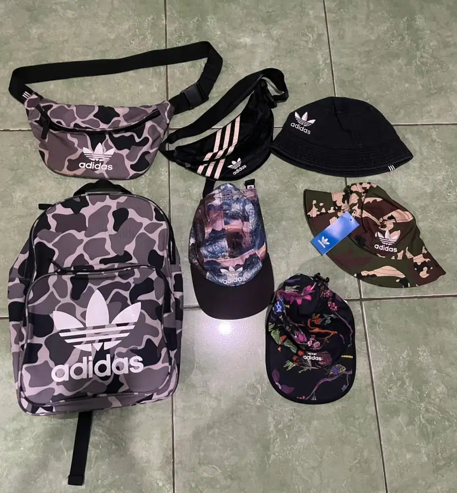 borongan tas dan topi merk adidas