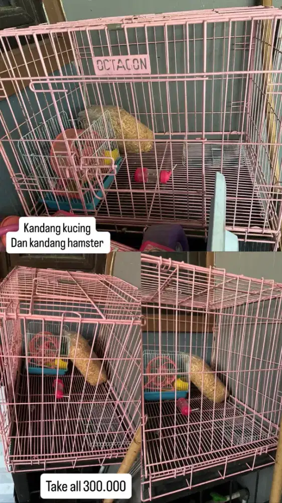 Kandang kucing bonus kandang hamster