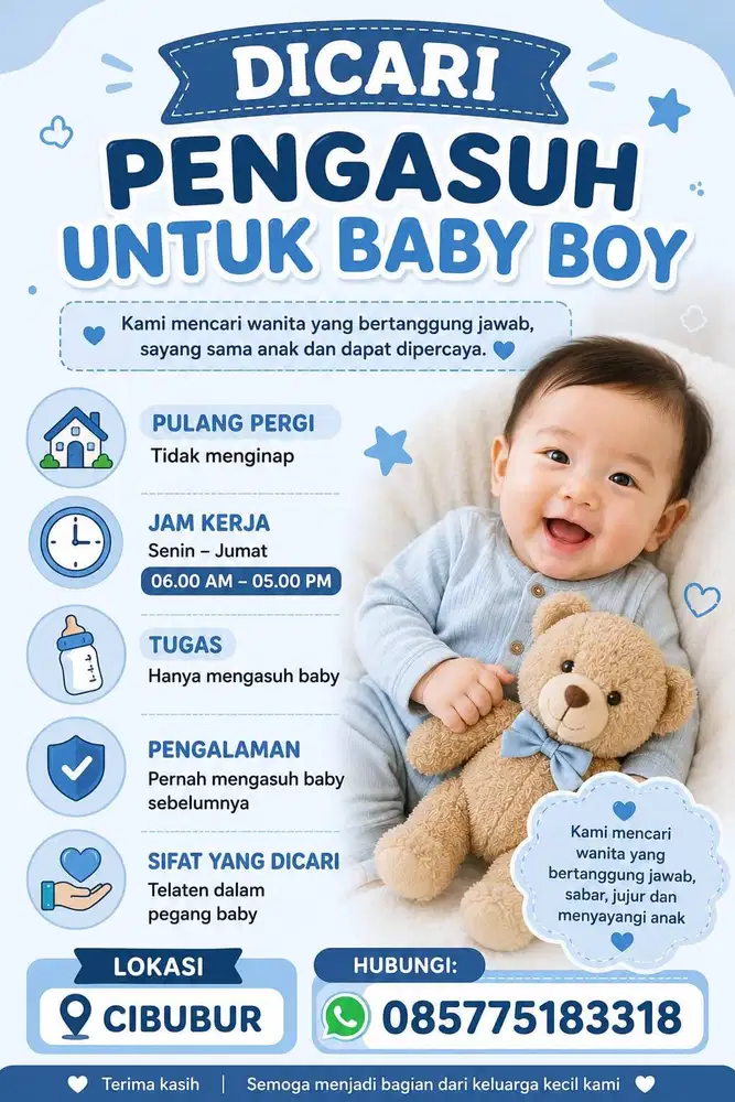 Dicari Pengasuh Untuk Bayi Usia 2 Bulan