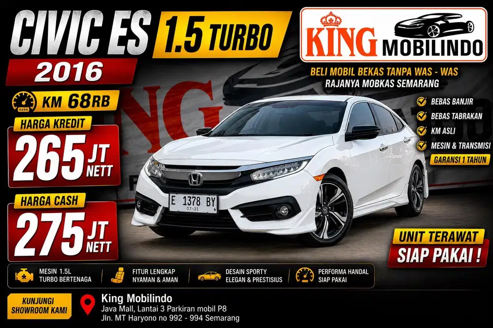 ( King Mobilindo ) Civic ES 1.5 Turbo Matic 2016, KM 65rb