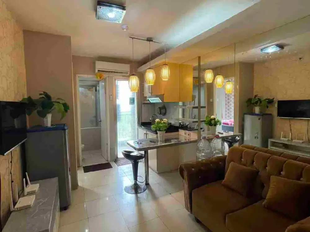 disewakan bulanan apartemen green palace 2br full furnished Raffles hook view kolam renang kalibata city