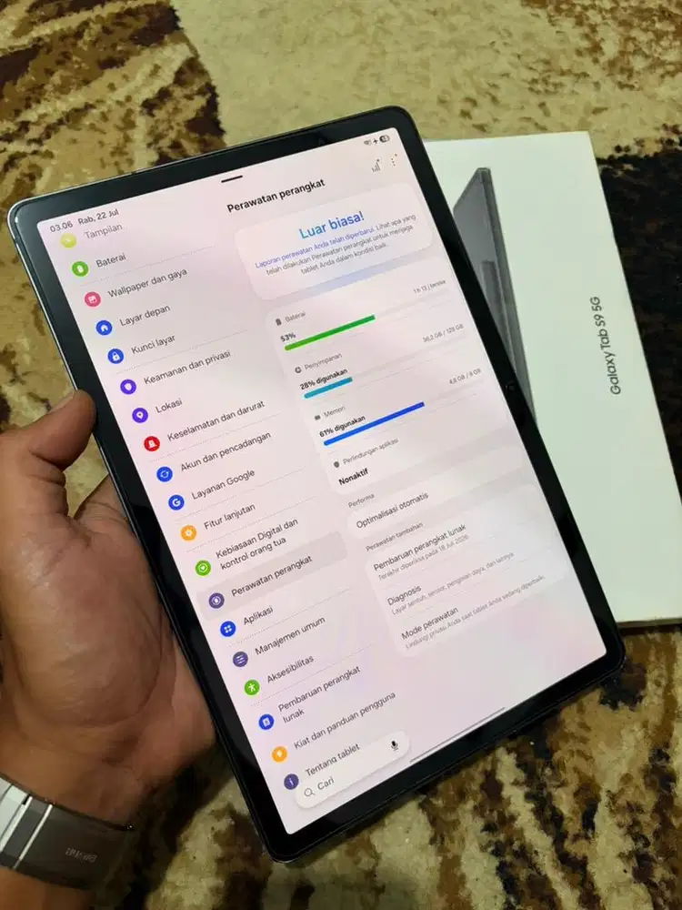 Samsung Tab S9 5G 8/128 Resmi SEIN