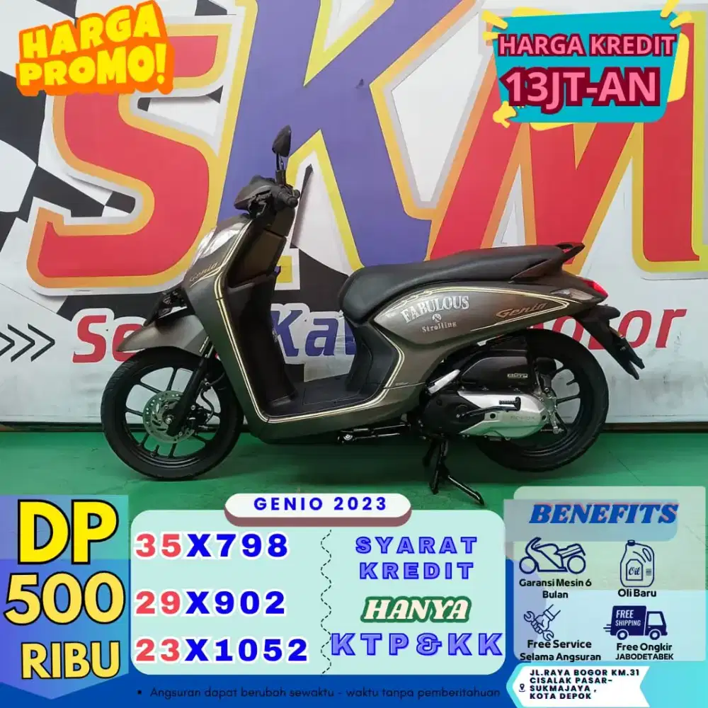 ( GENIO tahun 2023 DP:500 surat-surat lengkap guys cash credit