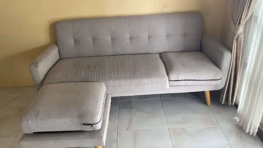 Sofa L INFORMA Abu-abu / Ivory