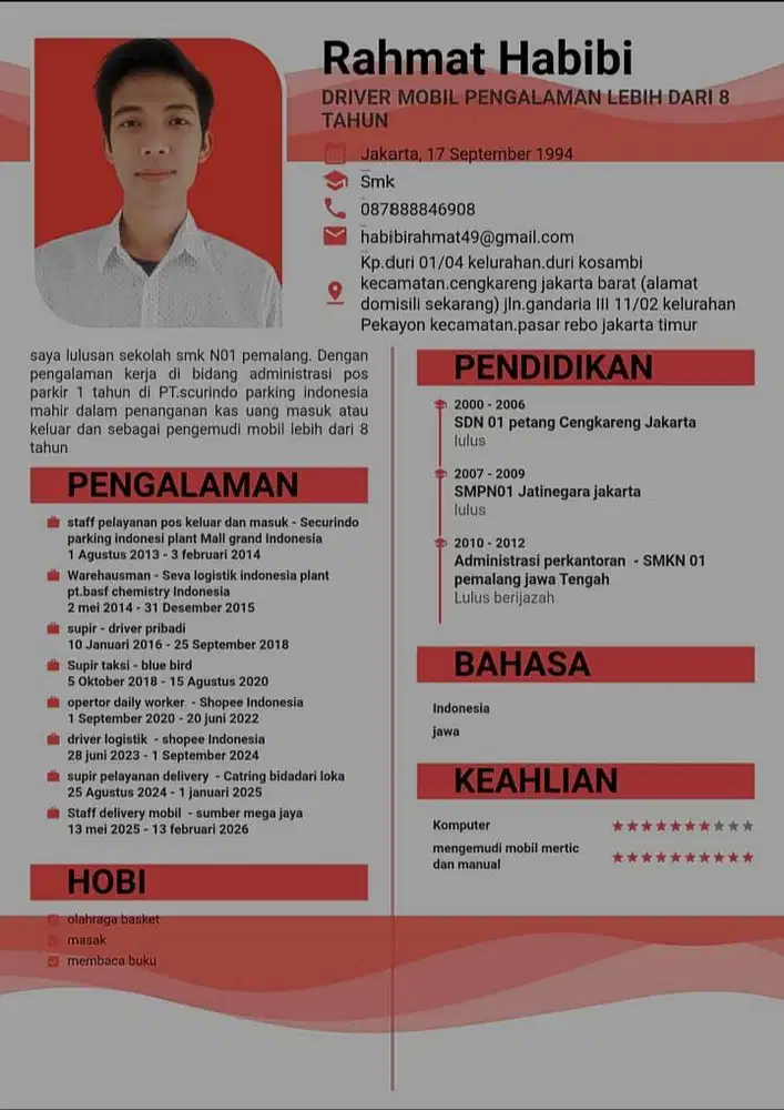 jasa frelence supir harian 24 jam siap ready, dalam kota/luar kota