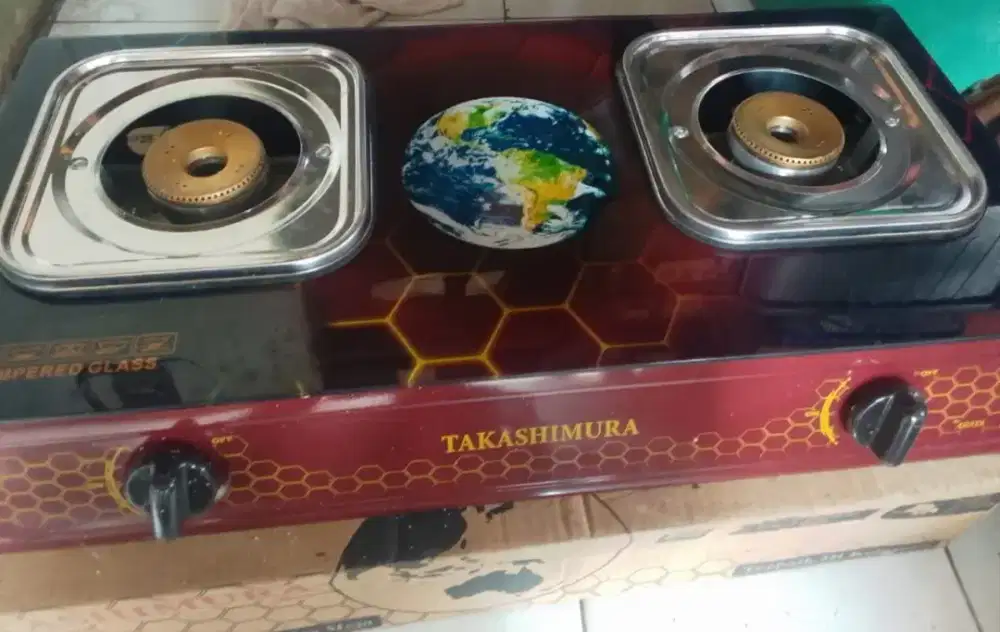 Kompor Gas Kaca 2 Tungku TAKASHIMURA TR-88 Tempered Glass 6mm